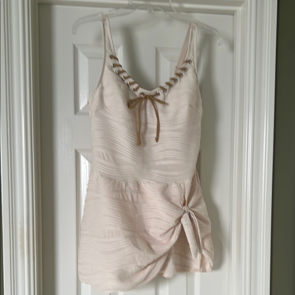 Modlily Cream One Piece Swimsuit with Bow Detail